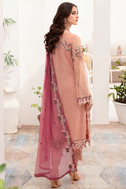 A-702 - Fully Stitched 3PC - Chevron Vol-07 Embroidered Chiffon Collection by Ramsha