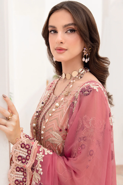 A-702 - Fully Stitched 3PC - Chevron Vol-07 Embroidered Chiffon Collection by Ramsha