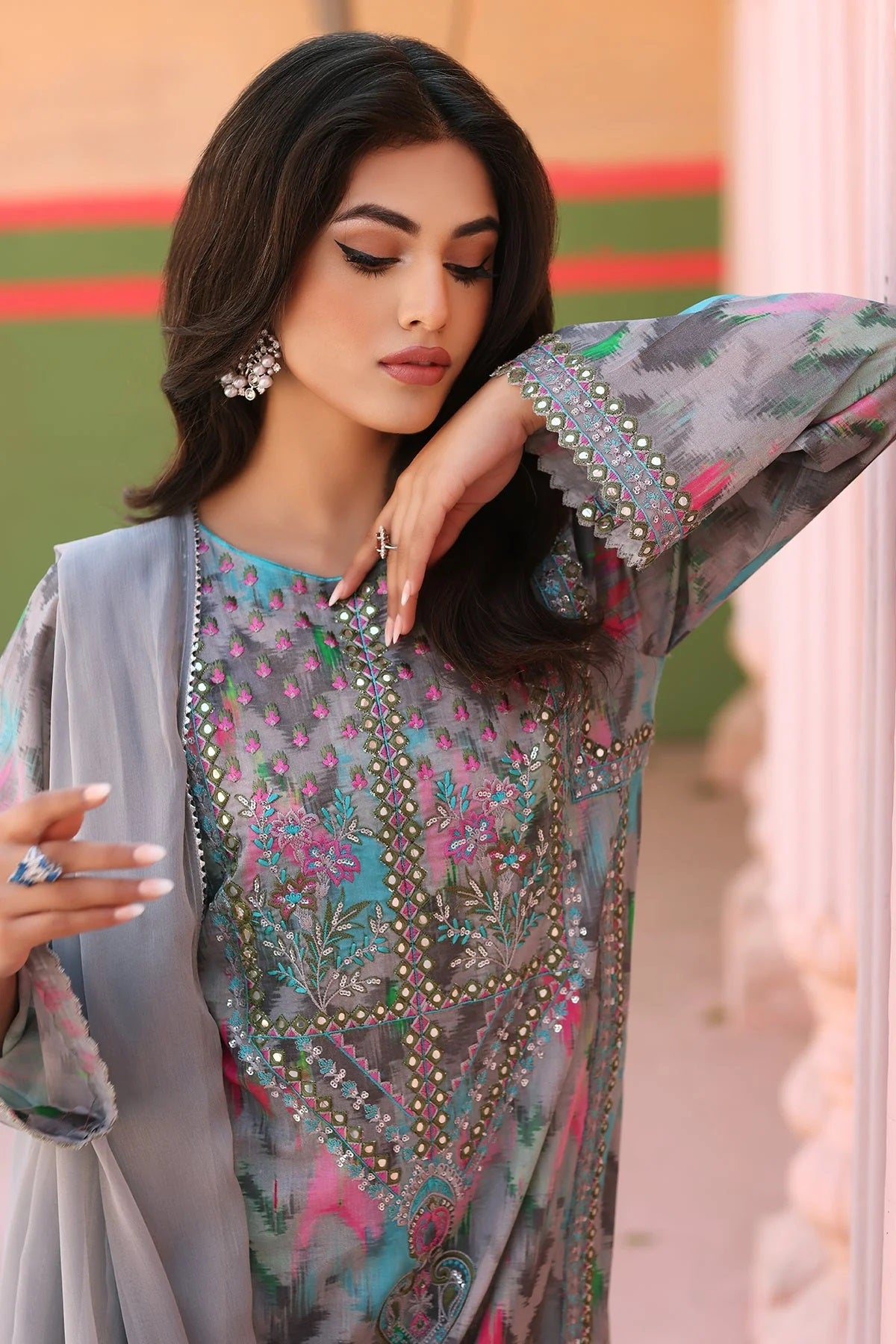 AG4-03  -  Fully Stitched 3PC - Aghaz-e-Nou Sequins Embroidered Lawn Collection by Charizma