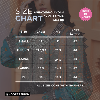 AG4-08  -  Fully Stitched 3PC - Aghaz-e-Nou Sequins Embroidered Lawn Collection by Charizma