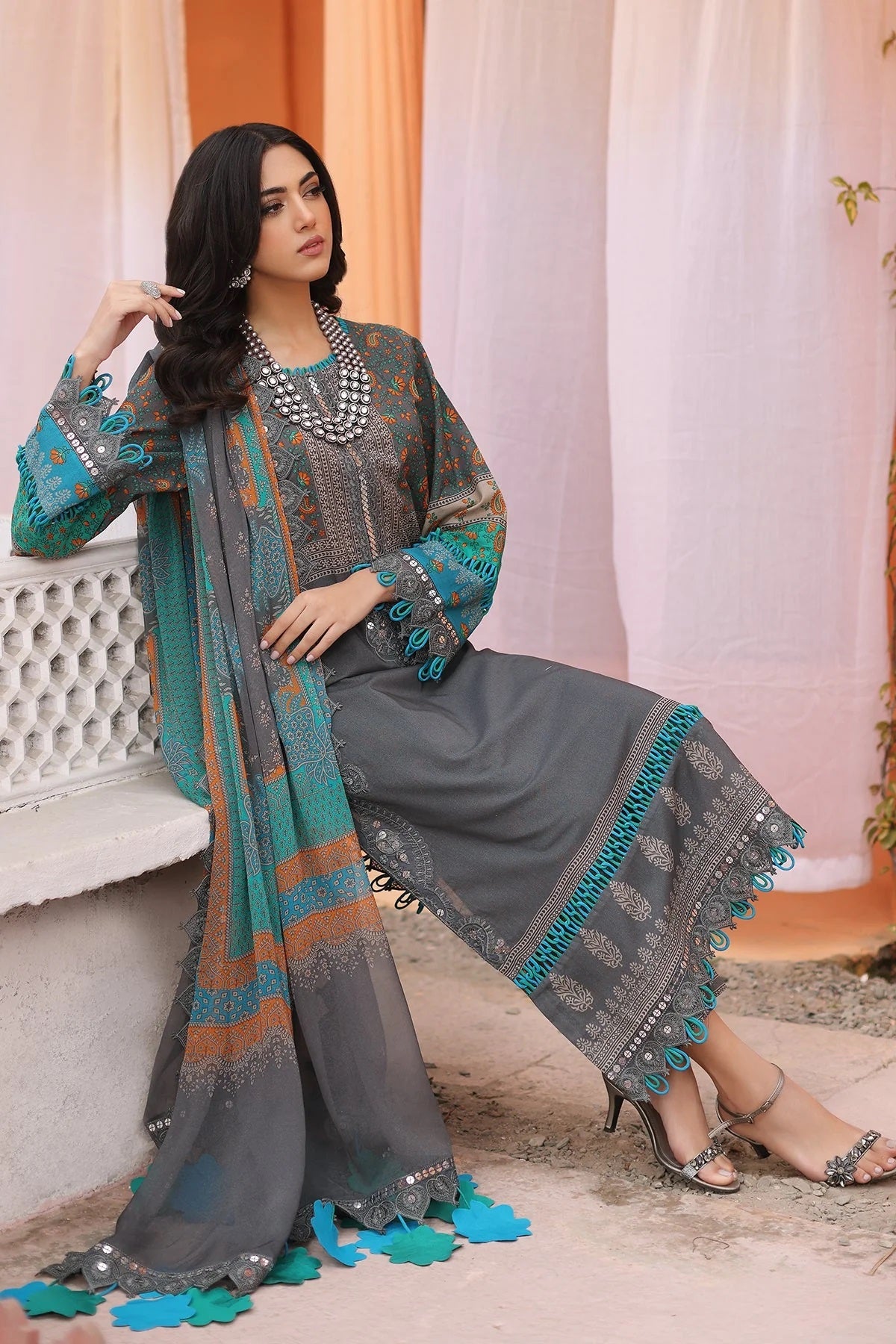 AG4-08  -  Fully Stitched 3PC - Aghaz-e-Nou Sequins Embroidered Lawn Collection by Charizma