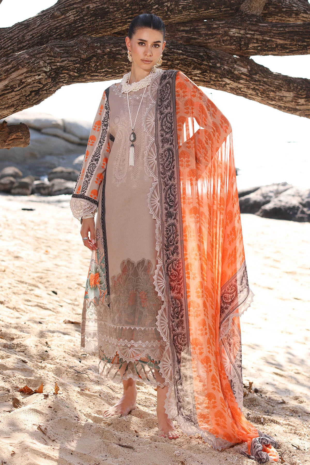 AN4-04 - Fully Stitched 3PC - ANIQ Printed & Embroidered Lawn Collection by Charizma