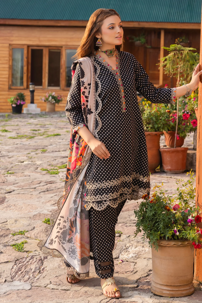 ANW4-01 - Fully Stitched 3PC - Printed & Embroidered Staple (Linen) Collection - ANIQ by Charizma