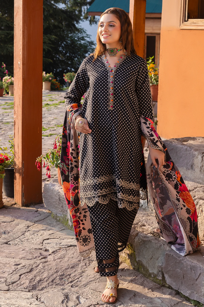 ANW4-01 - Fully Stitched 3PC - Printed & Embroidered Staple (Linen) Collection - ANIQ by Charizma