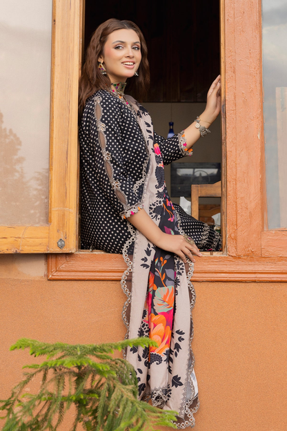 ANW4-01 - Fully Stitched 3PC - Printed & Embroidered Staple (Linen) Collection - ANIQ by Charizma