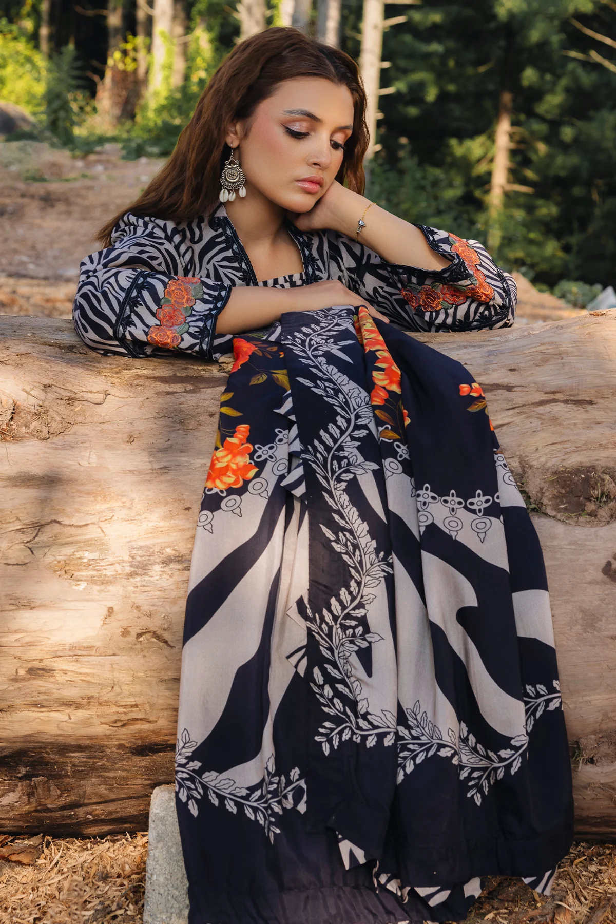 ANW4-03 - Fully Stitched 3PC - Printed & Embroidered Staple (Linen) Collection - ANIQ by Charizma