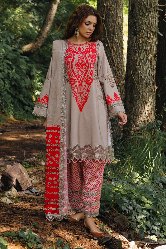 ANW4-04 - Fully Stitched 3PC - Printed & Embroidered Staple (Linen) Collection - ANIQ by Charizma