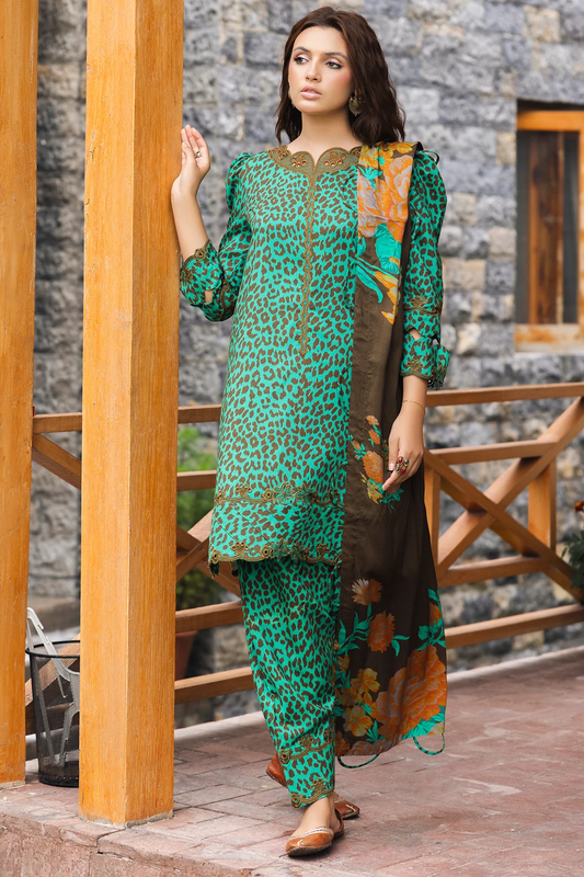 ANW4-05 - Fully Stitched 3PC - Printed & Embroidered Staple (Linen) Collection - ANIQ by Charizma