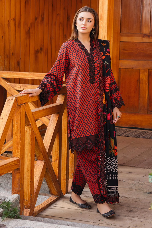 ANW4-06 - Fully Stitched 3PC - Printed & Embroidered Staple (Linen) Collection - ANIQ by Charizma