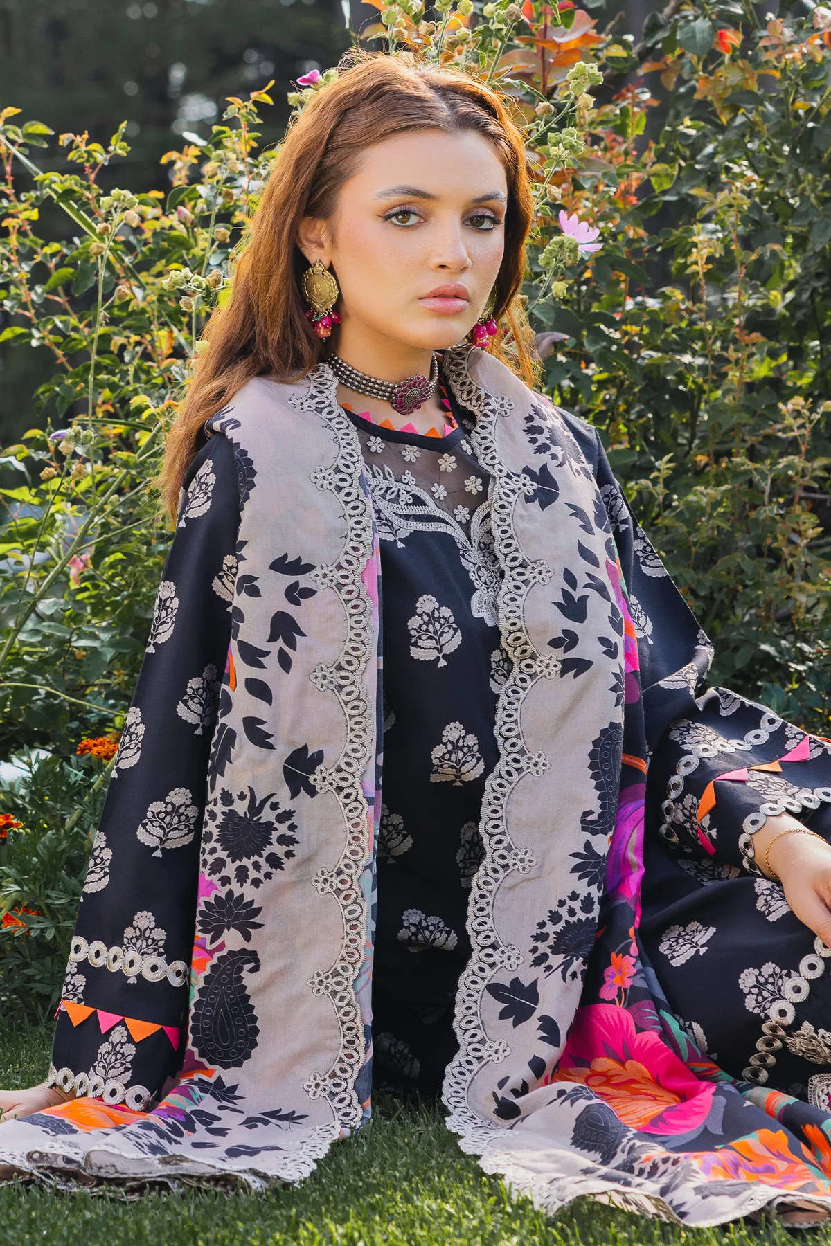 ANW4-07 - Fully Stitched 3PC - Printed & Embroidered Staple (Linen) Collection - ANIQ by Charizma