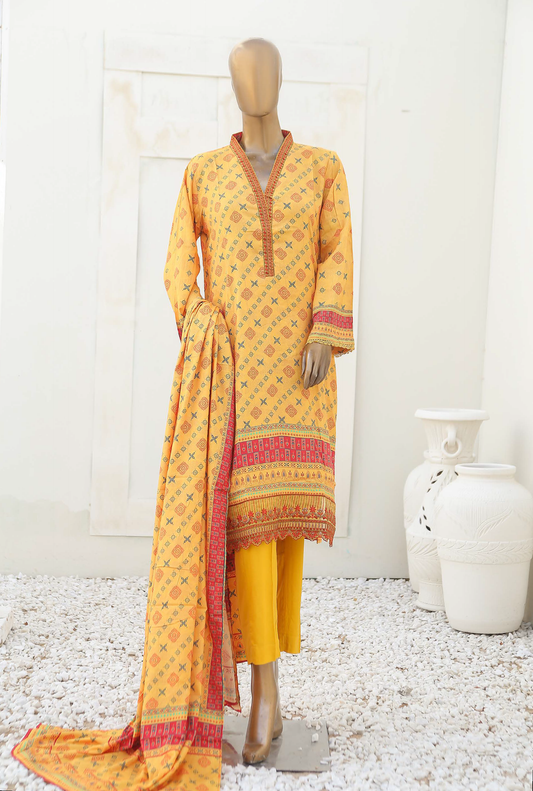 BSL-02 - Ready to Wear 3PC - Printed & Embroidered Linen Collection by Bin Saeed (Pret)