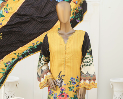 BSL-03 - Ready to Wear 3PC - Printed & Embroidered Linen Collection by Bin Saeed (Pret)