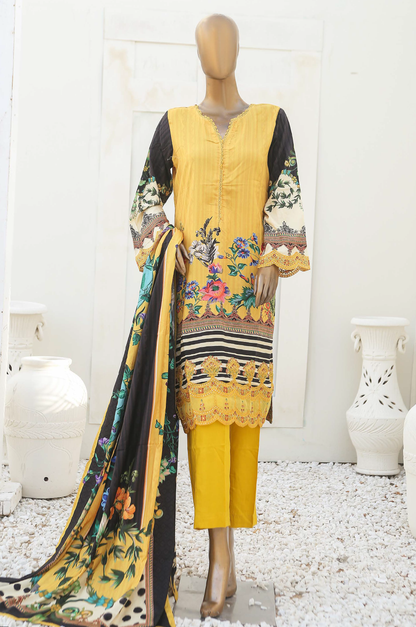 BSL-03 - Ready to Wear 3PC - Printed & Embroidered Linen Collection by Bin Saeed (Pret)