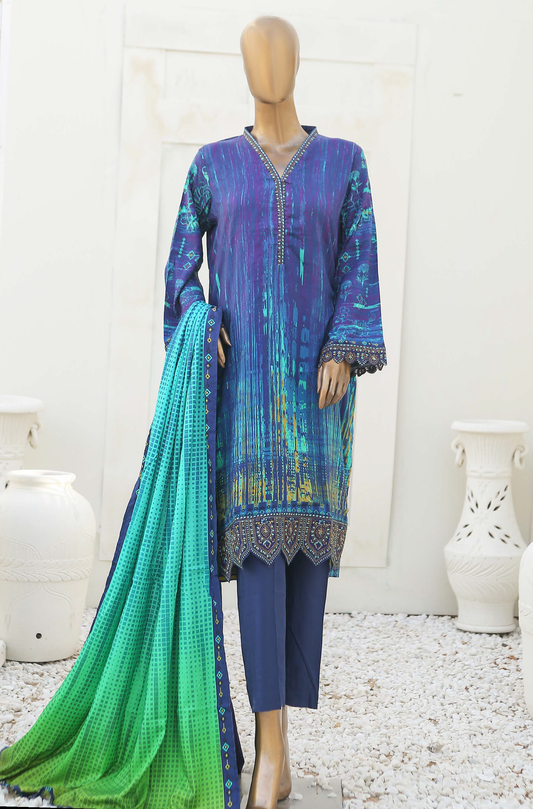 BSL-04 - Ready to Wear 3PC - Printed & Embroidered Linen Collection by Bin Saeed (Pret)