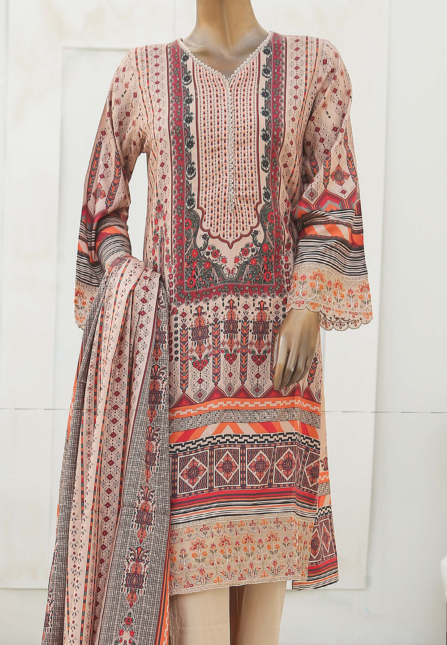 BSL-06 - Ready to Wear 3PC - Printed & Embroidered Linen Collection by Bin Saeed (Pret)