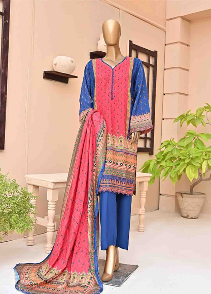 BSL-07 - Ready to Wear 3PC - Printed & Embroidered Linen Collection by Bin Saeed (Pret)