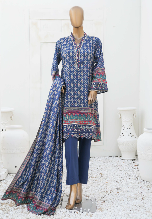 BSL-10 - Ready to Wear 3PC - Printed & Embroidered Linen Collection by Bin Saeed (Pret)