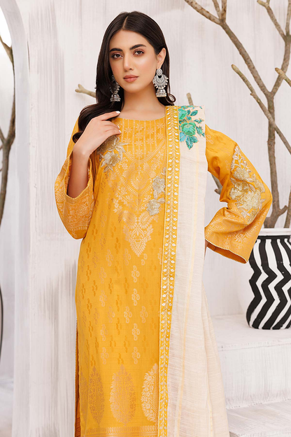 CBN-02 - Fully Stitched 3PC - BUNTI - Embroidered Lawn Jacquard Collection with Fancy Dupatta by Charizma