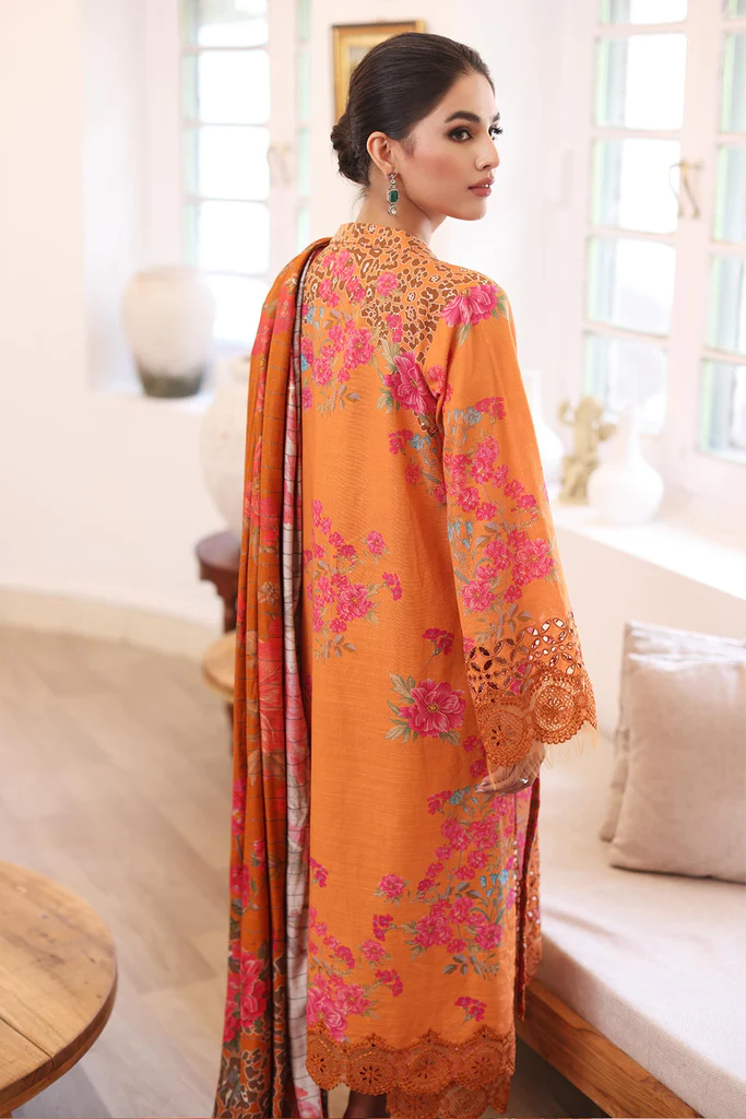 CCW3-01 - Fully Stitched 3PC - Printed & Embroidered Khaddar Collection - Combination Khaddar by Charizma