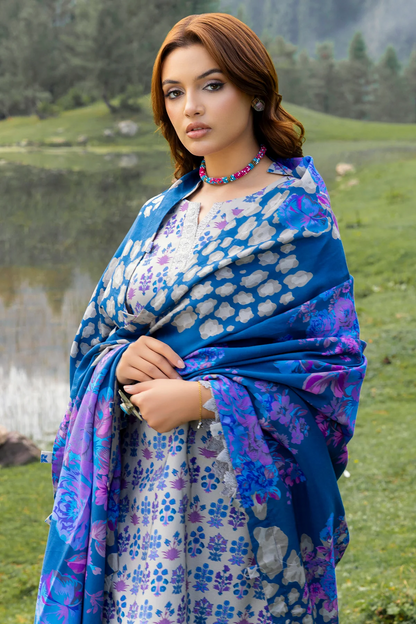 CCW4-02 - Fully Stitched 3PC - Printed & Embroidered Staple (Linen) Shawl Collection - Combination by Charizma