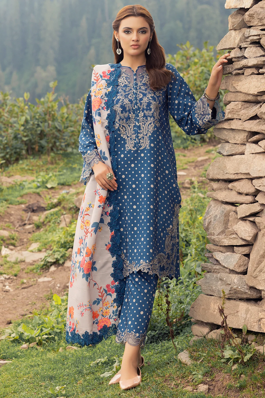 CCW4-06 - Fully Stitched 3PC - Printed & Embroidered Staple (Linen) Shawl Collection - Combination by Charizma