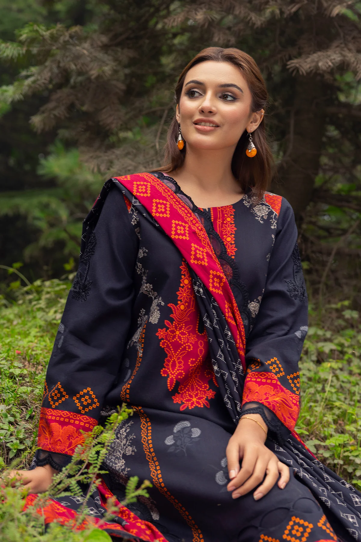 CCW4-09 - Fully Stitched 3PC - Printed & Embroidered Staple (Linen) Shawl Collection - Combination by Charizma