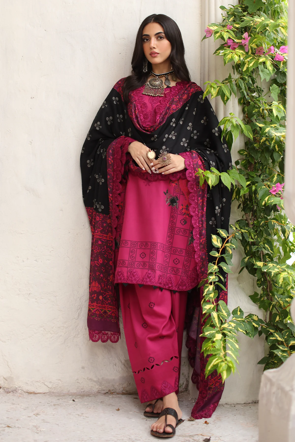 CCW4-11 - Fully Stitched 3PC - Printed & Embroidered Staple (Linen) Shawl Collection - COMBINATION VOL-II by Charizma