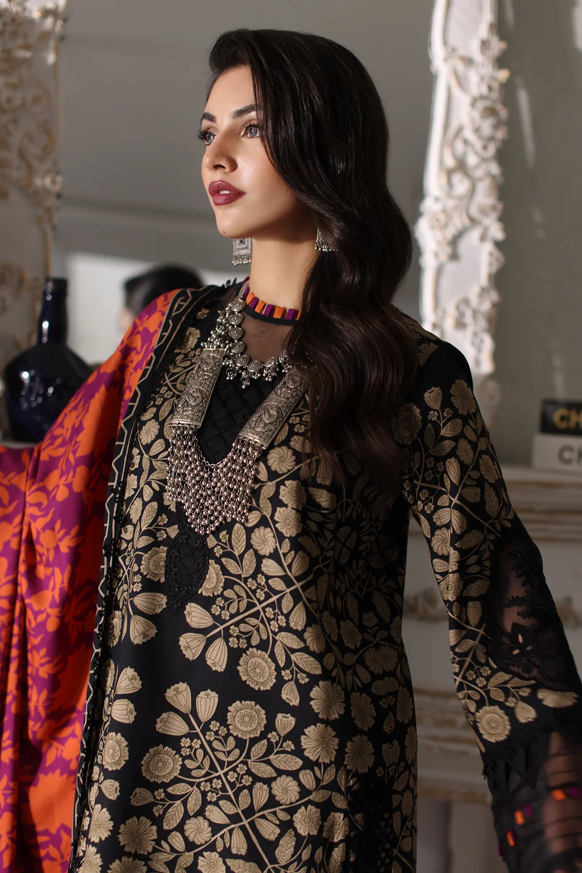 CCW4-13 - Fully Stitched 3PC - Printed & Embroidered Staple (Linen) Shawl Collection - COMBINATION VOL-II by Charizma