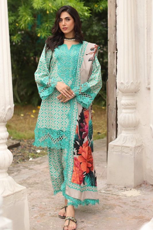 CCW4-18 - Fully Stitched 3PC - Printed & Embroidered Staple (Linen) Shawl Collection - COMBINATION VOL-II by Charizma