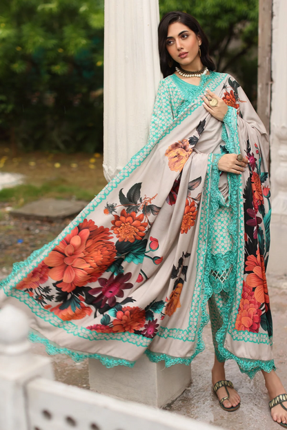 CCW4-18 - Fully Stitched 3PC - Printed & Embroidered Staple (Linen) Shawl Collection - COMBINATION VOL-II by Charizma