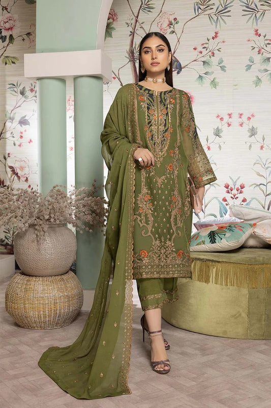 CEC-04 - Fully Stitched 3PC Embroidered Chiffon Dress TASAWAR Chiffon Collection by Charizma