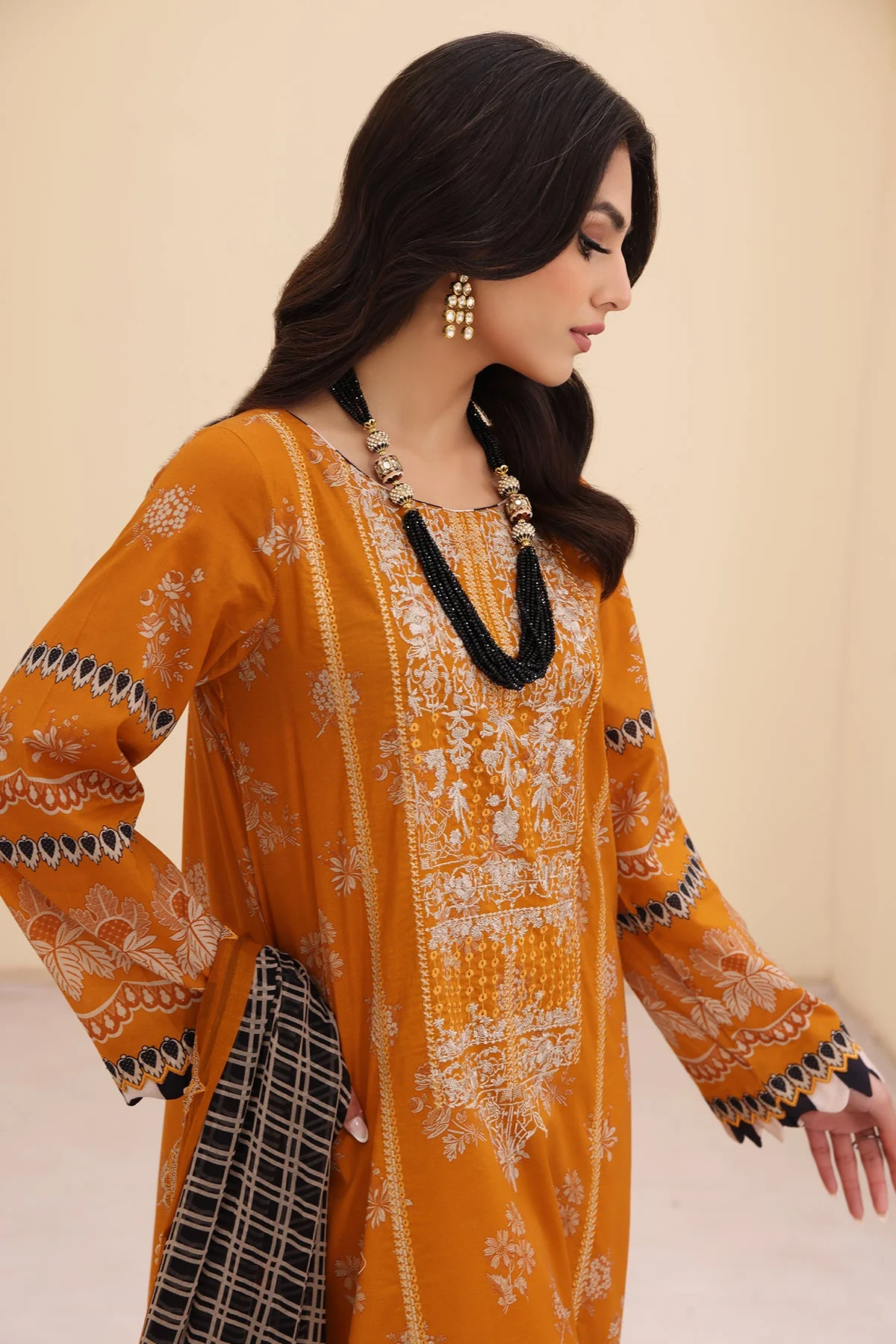 CN4-01 - Fully Stitched 3PC - NARANJI Printed & Embroidered Lawn Collection by Charizma