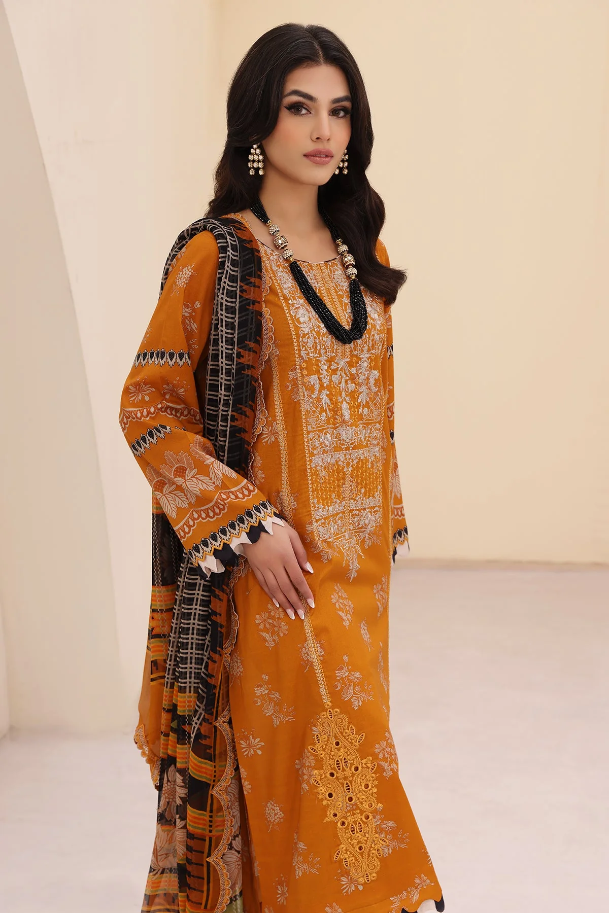 CN4-01 - Fully Stitched 3PC - NARANJI Printed & Embroidered Lawn Collection by Charizma