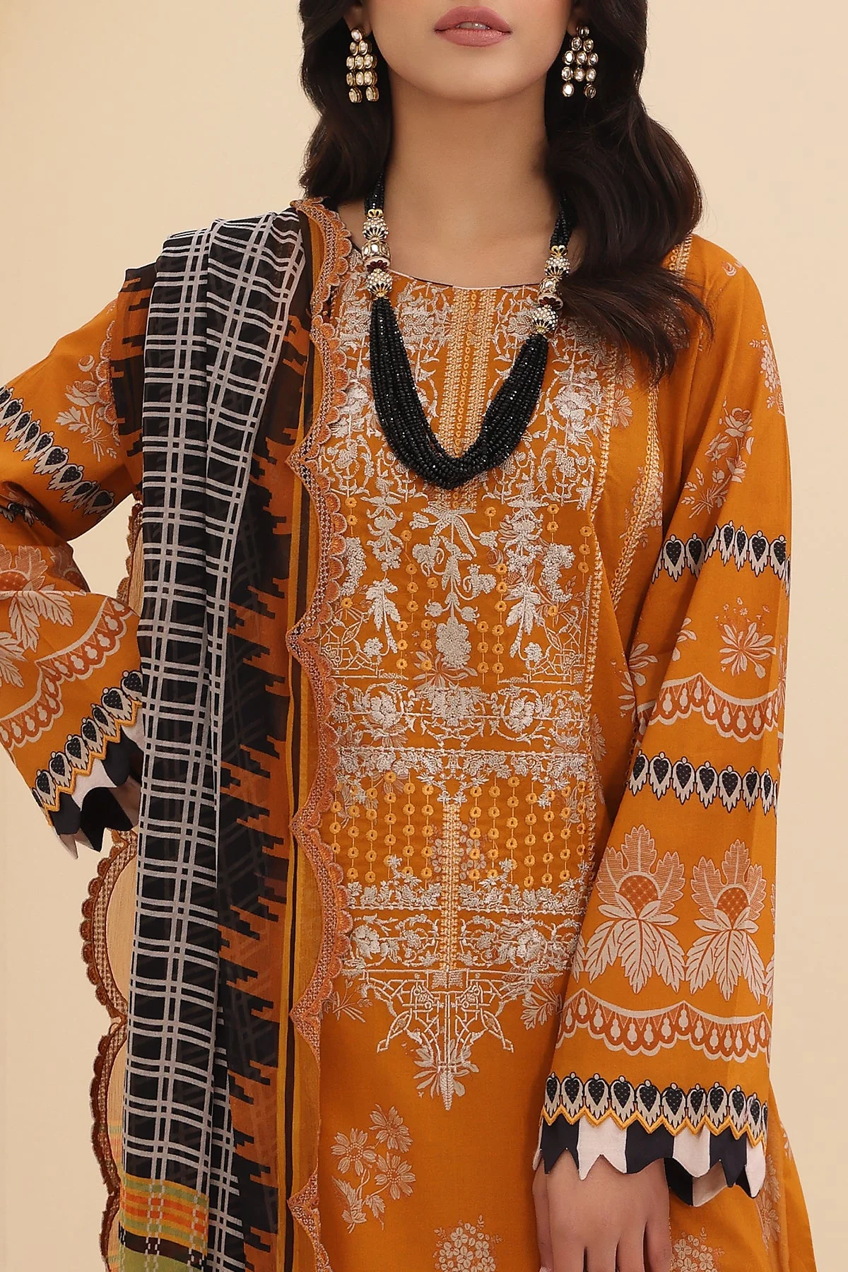 CN4-01 - Fully Stitched 3PC - NARANJI Printed & Embroidered Lawn Collection by Charizma