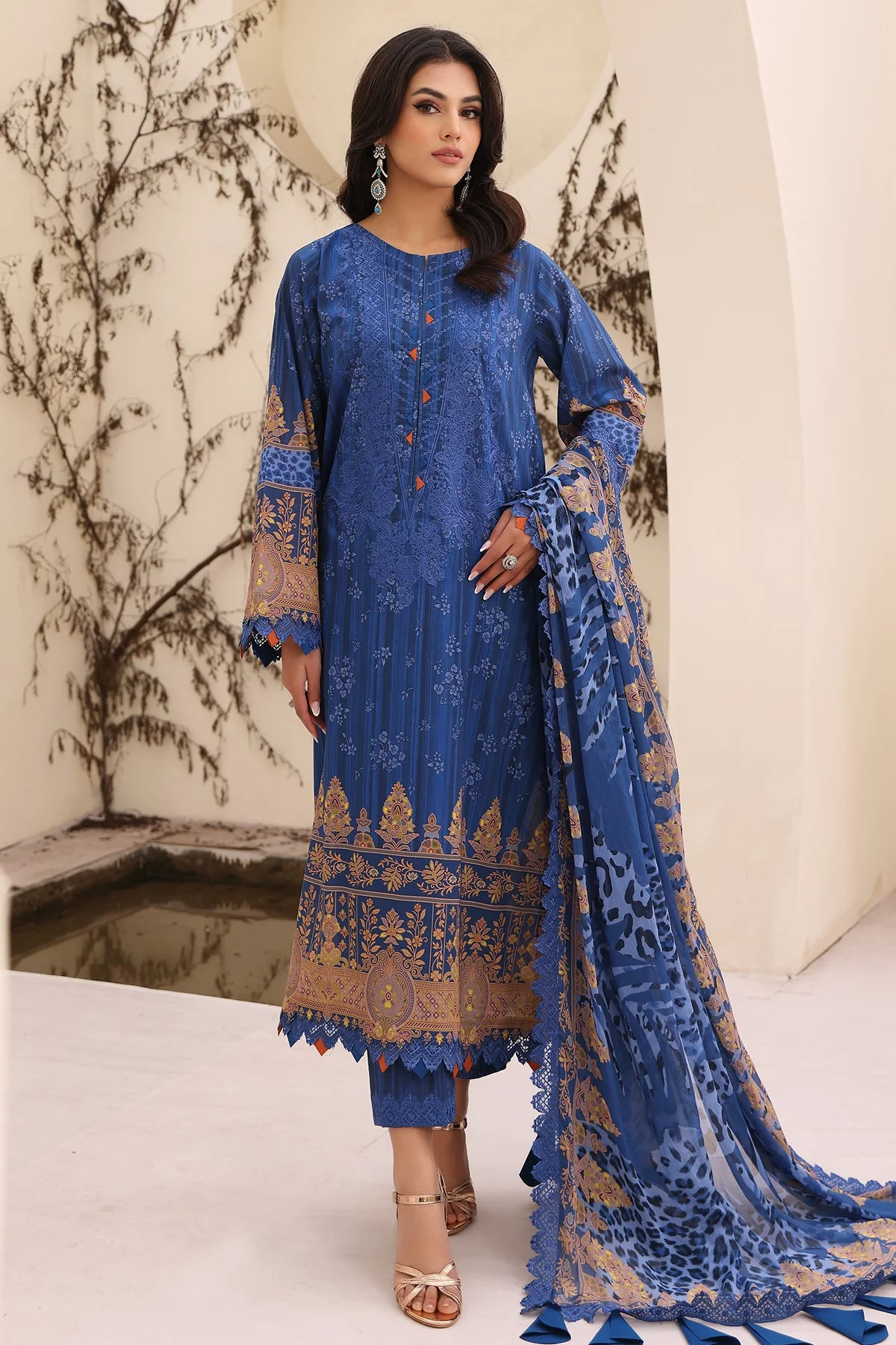 CN4-05 - Fully Stitched 3PC - NARANJI Printed & Embroidered Lawn Collection by Charizma