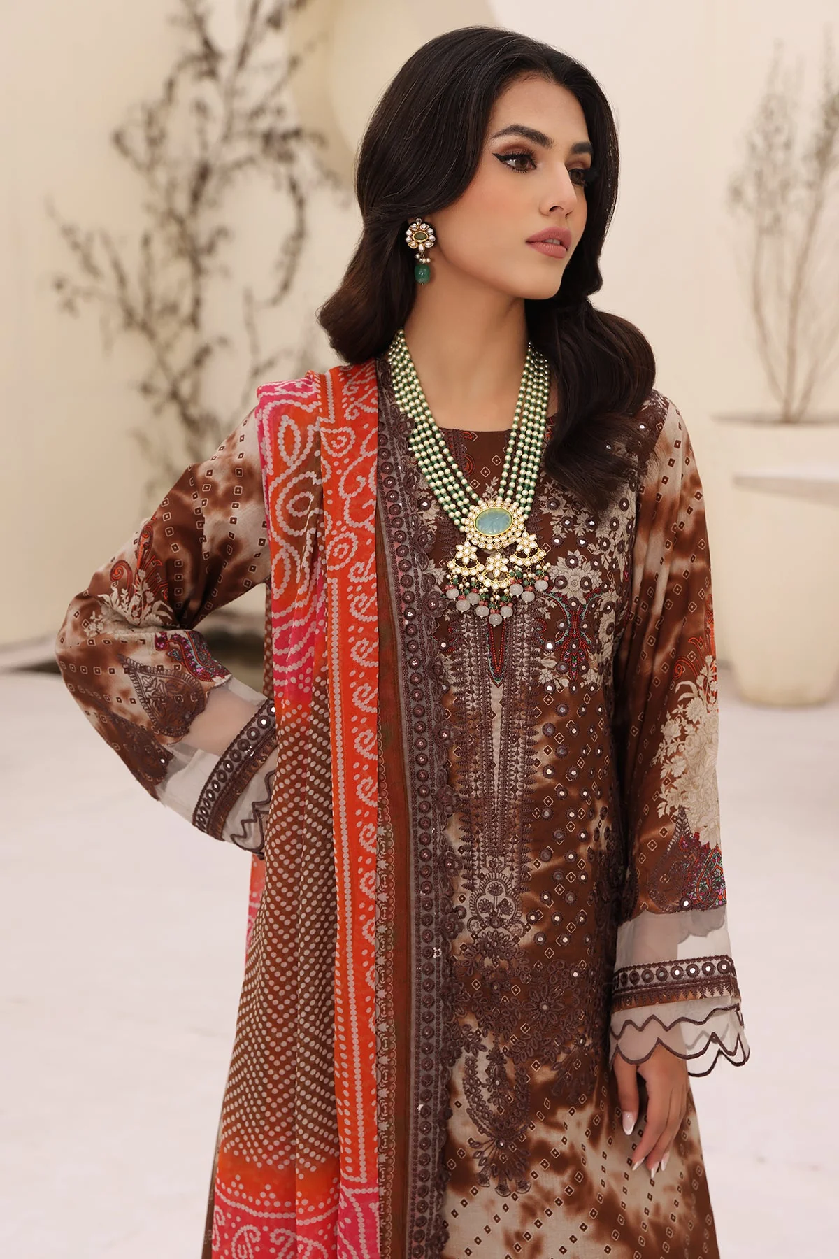 CN4-08 - Fully Stitched 3PC - NARANJI Printed & Embroidered Lawn Collection by Charizma