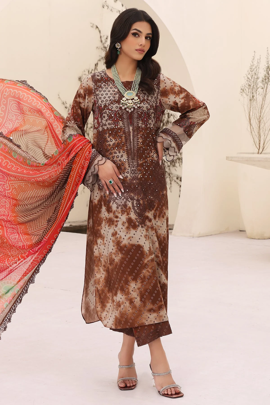 CN4-08 - Fully Stitched 3PC - NARANJI Printed & Embroidered Lawn Collection by Charizma