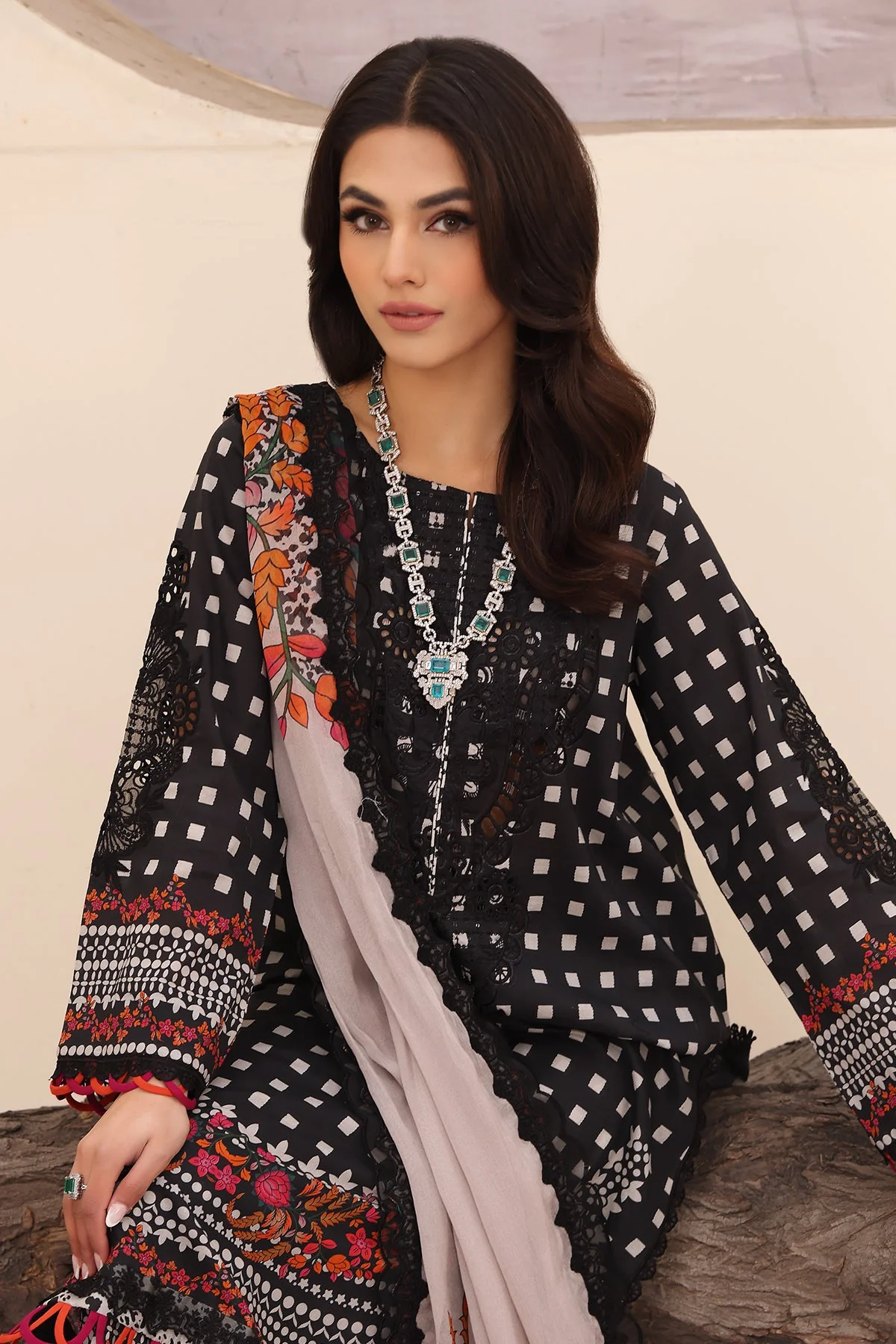 CN4-09 - Fully Stitched 3PC - NARANJI Printed & Embroidered Lawn Collection by Charizma