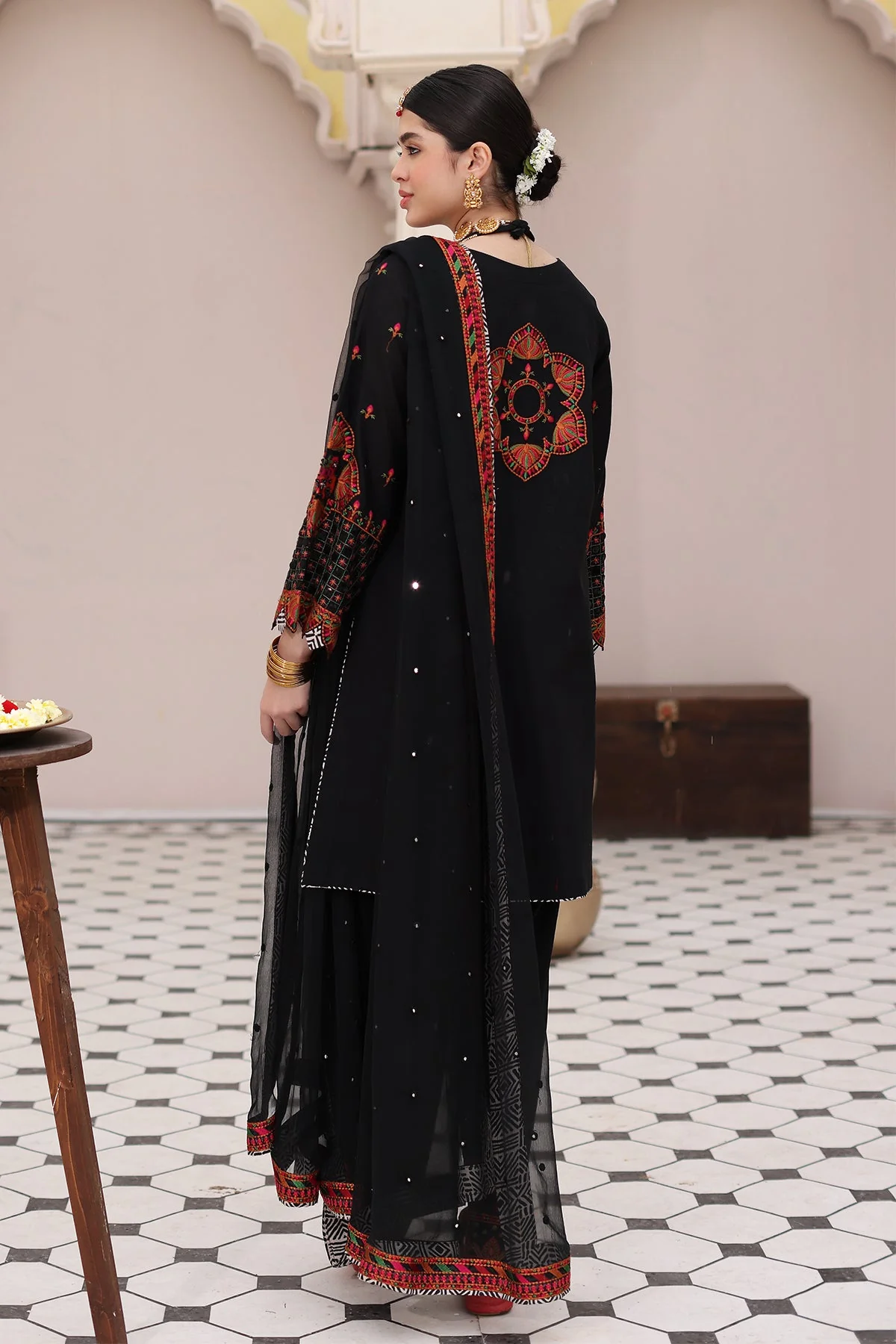 CNP-4-06 - Readymade 3PC Embroidered Cotton Shirt with Chiffon Dupatta & Trouser by Charizma (Pret)