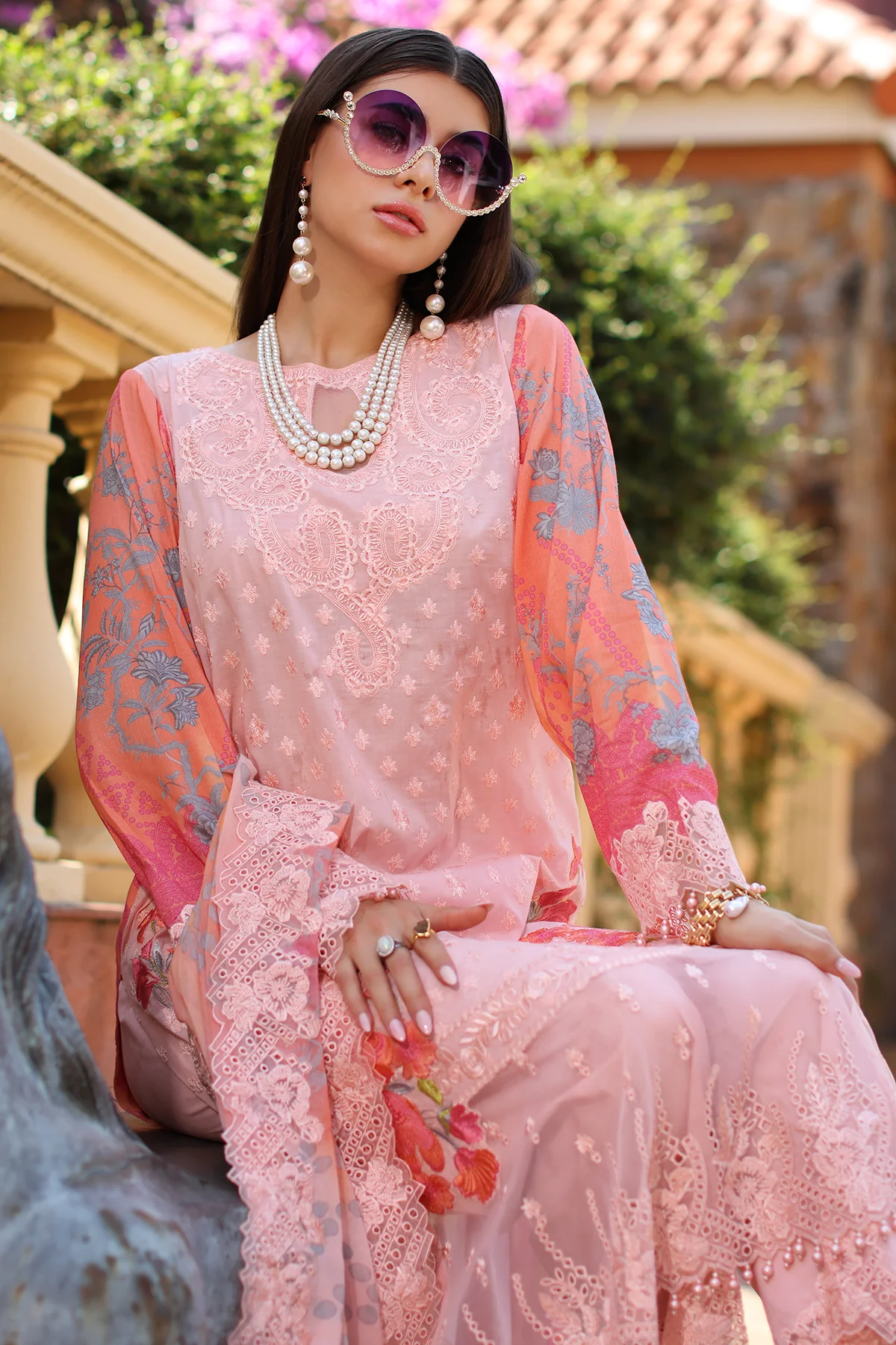 CRS4-14 - Fully Stitched 3PC - REEM Printed & Embroidered Lawn Collection by Charizma