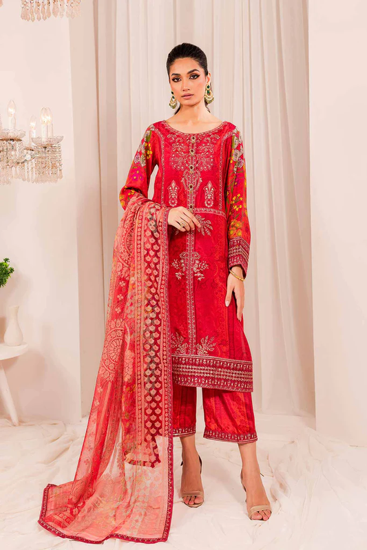 CTW-08 - Fully Stitched 3PC - Printed & Embroidered Viscose Silk Collection - Tabeer by Charizma