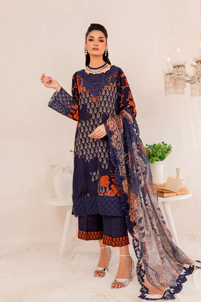 CTW-09 - Fully Stitched 3PC - Printed & Embroidered Viscose Silk Collection - Tabeer by Charizma