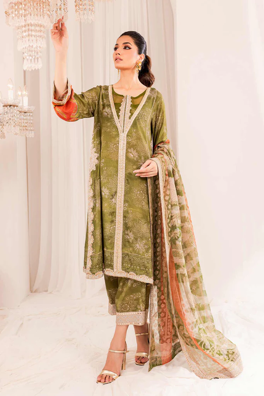 CTW-10 - Fully Stitched 3PC - Printed & Embroidered Viscose Silk Collection - Tabeer by Charizma