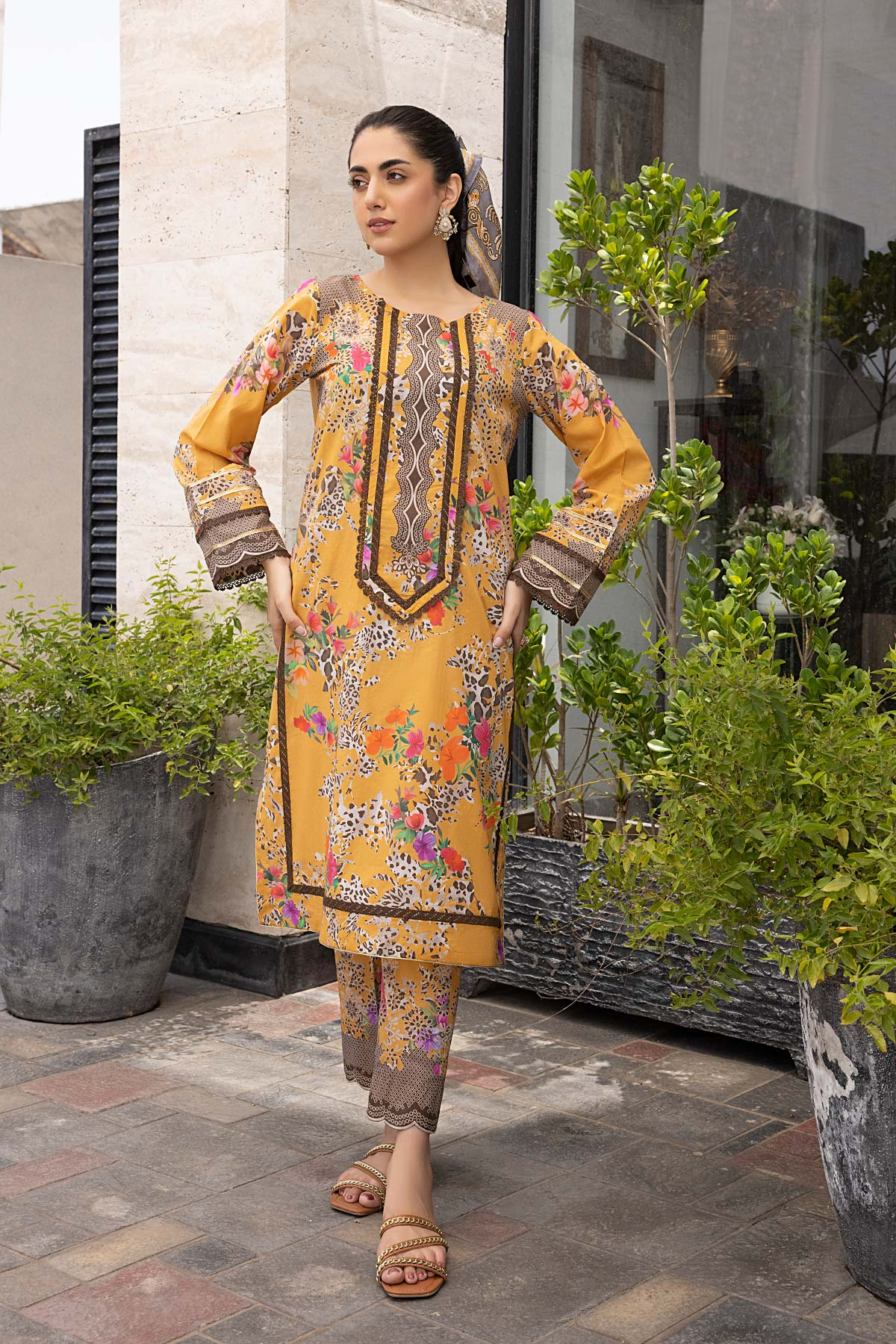 CWB23-10 - Readymade 2PC Digital Printed Cotton Lawn Collection by Charizma (Pret)