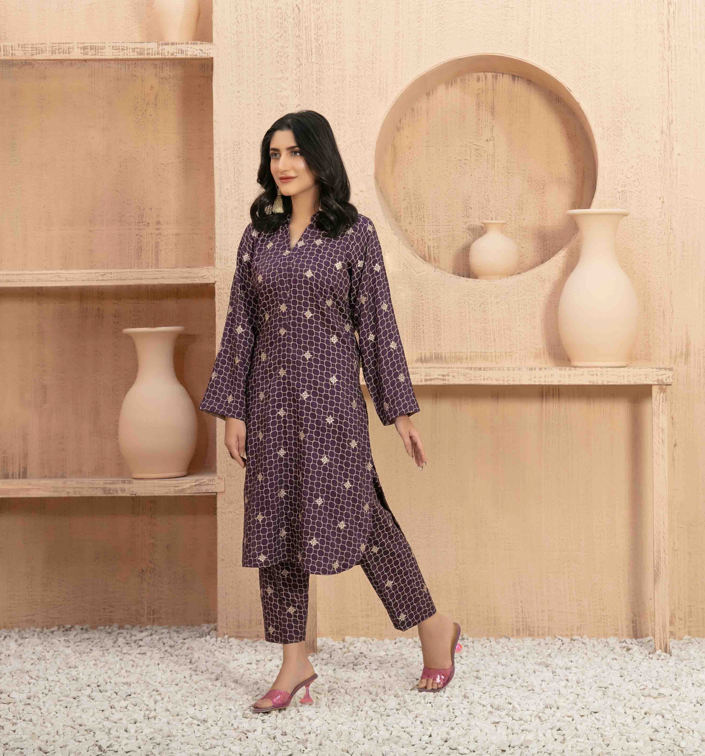 D-7726 - Readymade 2PC - Embroidered Viscose Paste Print Collection - VINA by Tawakkal (Pret)