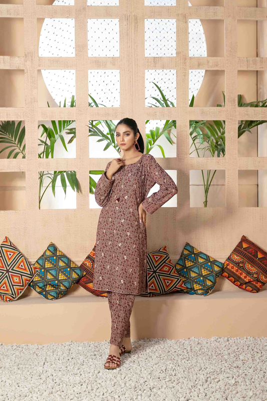 D-7728 - Readymade 2PC - Embroidered Viscose Paste Print Collection - VINA by Tawakkal (Pret)