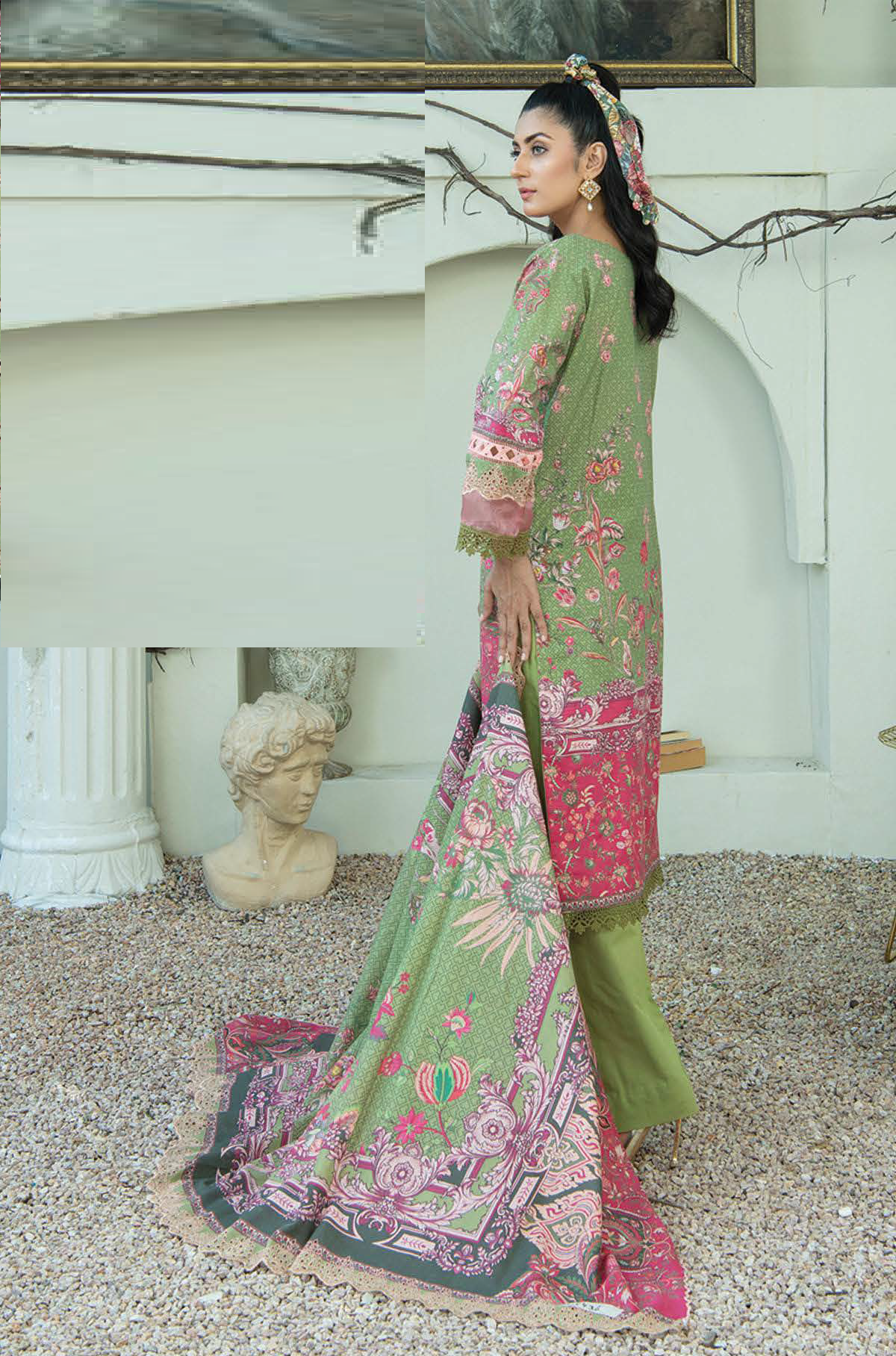 D-06 - Fully Stitched 3PC - Printed & Embroidered Slub Khaddar Collection - RANGRANI by Zeeshan Arts