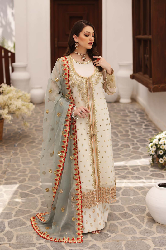 DD22-08 - Fully Stitched 3PC Embroidered Chiffon Dress Diamond Dust Chiffon Collection by Charizma