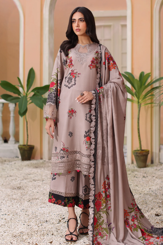 SHW4-02 - Fully Stitched 3PC - Printed & Embroidered Staple (Linen) Collection - SHEEN by Charizma