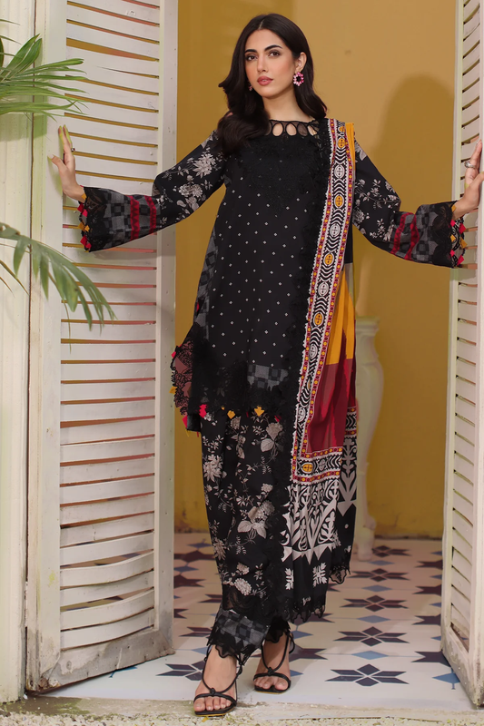 SHW4-03 - Fully Stitched 3PC - Printed & Embroidered Staple (Linen) Collection - SHEEN by Charizma